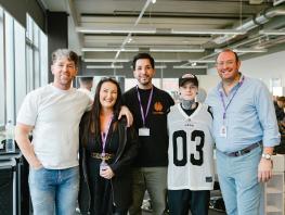 Professional barber Emi Balogh, lecturer Leanne McGuire, Crazy Bull Owner Carlos Callirgos, professional barber Carol Black and lecturer Georgios Kynigos  