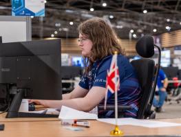 Finley Graham demonstrates their skills to the 250,000 visitors - picture credit WorldSkills UK 