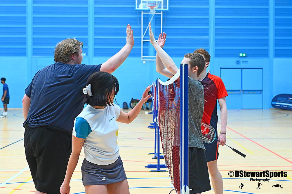 Students playing mixed badminton – 3rd place