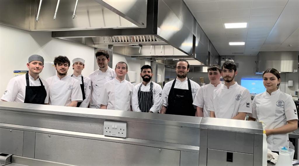 Photo of AHS cookery apprentices in kitchen at City campus.