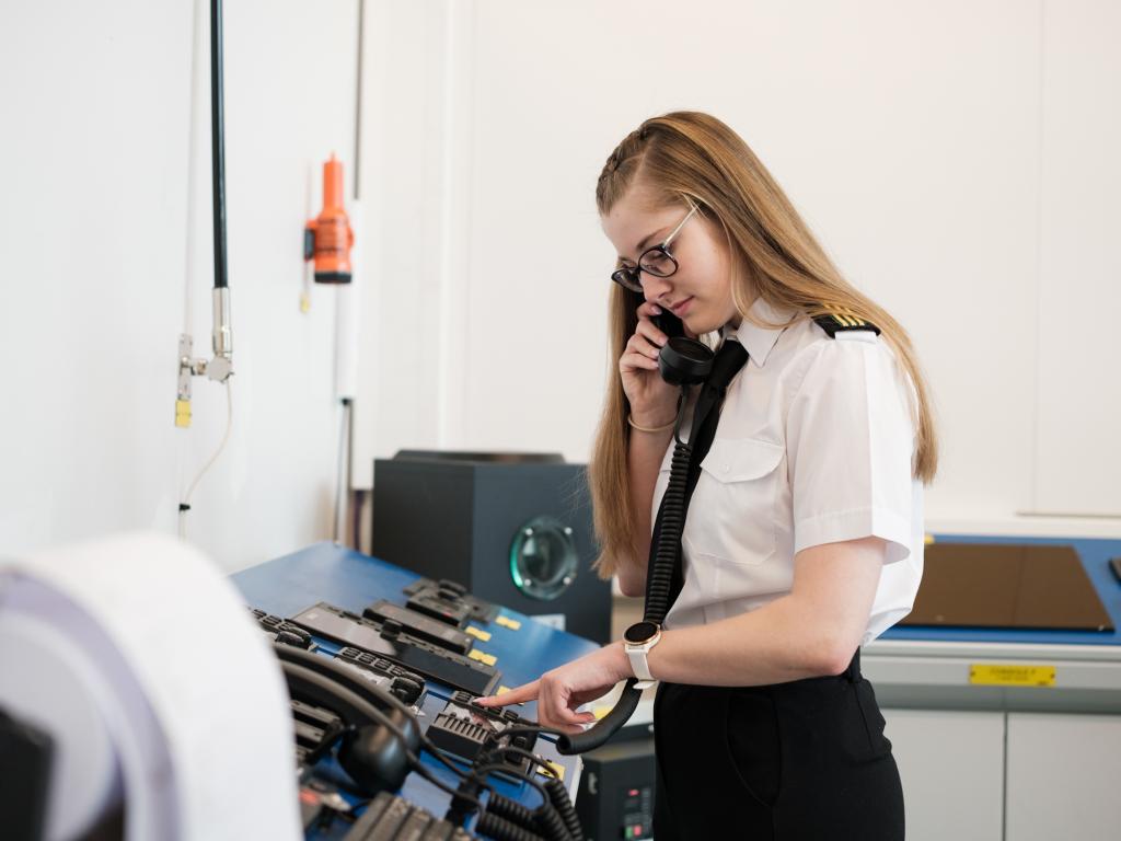 Female student in ETO lab