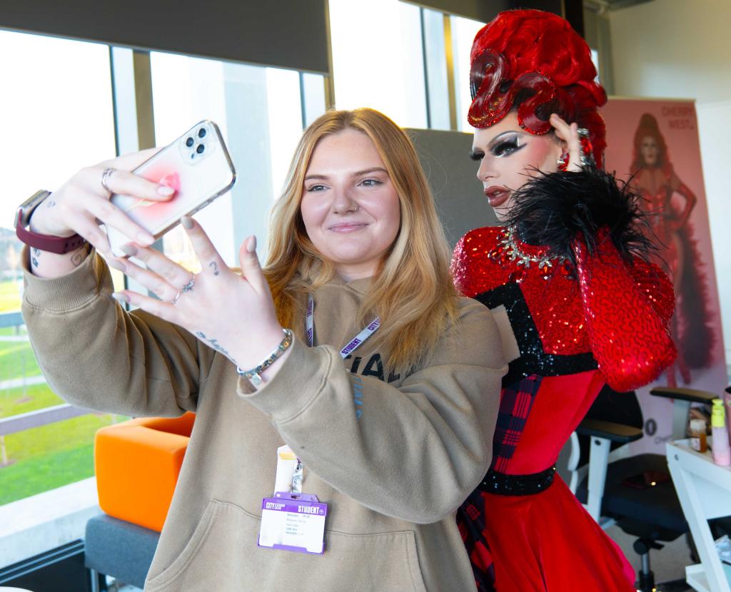 Students were able to take selfies with Cherry.