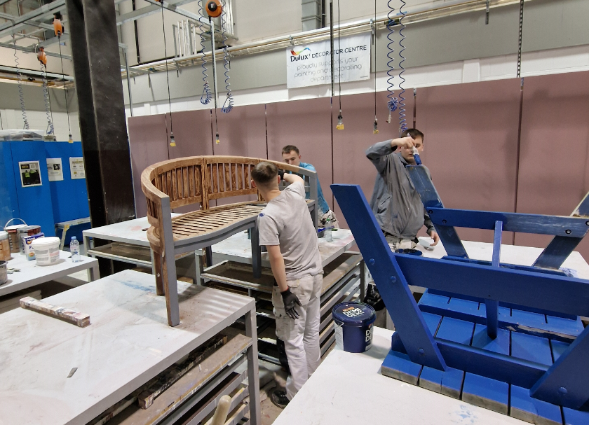 The hospice furniture was stored on the college campus