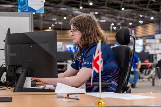 Finley Graham demonstrates their skills to the 250,000 visitors - picture credit WorldSkills UK